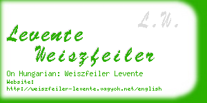 levente weiszfeiler business card